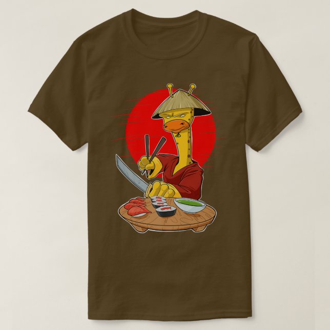 Camiseta Comida japonesa I Maki Lover I Samurai Sushi Giraf (Diseño del anverso)