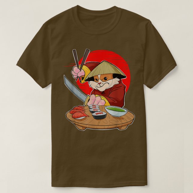 Camiseta Comida japonesa I Maki Lover I Samurai Sushi Guine (Diseño del anverso)