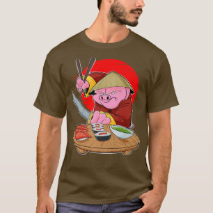 Camiseta Comida japonesa I Maki Lover I Samurai Sushi Pig P
