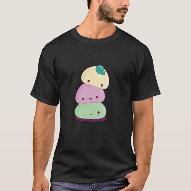 Camiseta Comida Japonesa Mochi Apilada Linda (Anverso)