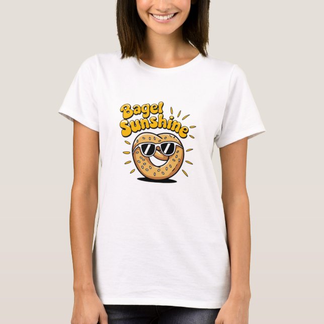 Camiseta Comida Kawaii: Arte de Cute Bagels (Anverso)