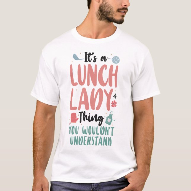 Camiseta Comida Lady Cafetería Crew Es una cosa de la dama  (Anverso)