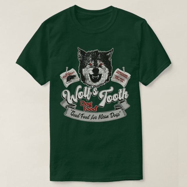 Camiseta Comida para perros con dientes Wolfs (Diseño del anverso)