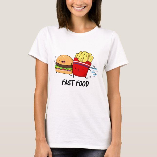 Camiseta Comida Rápida Burguesa Graciosa Y Bollos De Fries (Anverso)