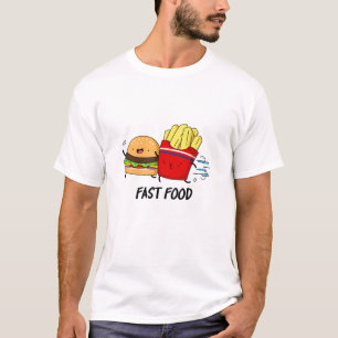 Camiseta Comida Rápida Burguesa Graciosa Y Bollos De Fries