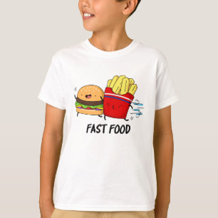 Camiseta Comida Rápida Burguesa Graciosa Y Bollos De Fries