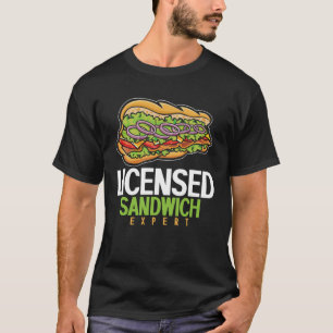 Camiseta Comida rápida de experto en sándwich con licencia