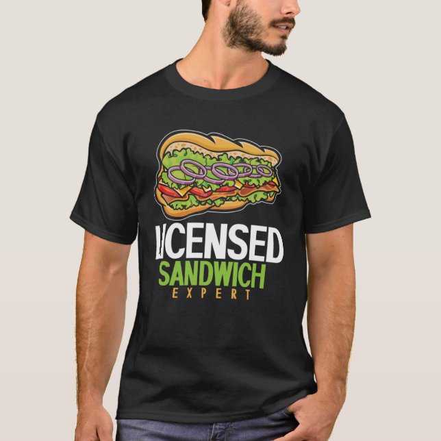 Camiseta Comida rápida de experto en sándwich con licencia (Anverso)