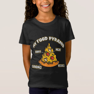 Camiseta Comida rápida de pizzería pirámide de comida diver