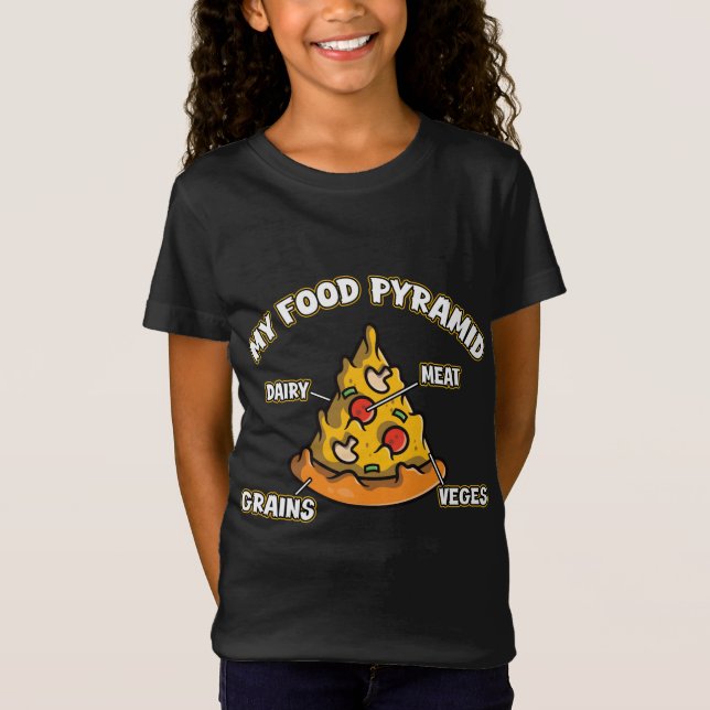 Camiseta Comida rápida de pizzería pirámide de comida diver (Anverso)