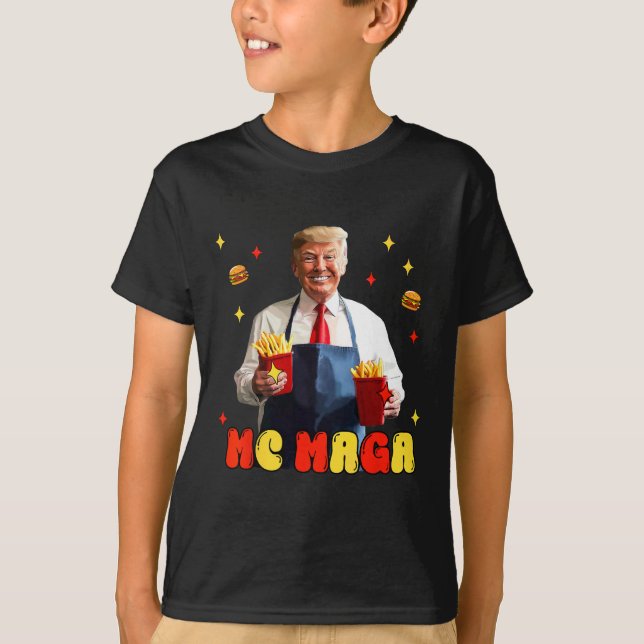 Camiseta Comida Rápida Mc Mega Papas Fritas Trump Divertido (Anverso)