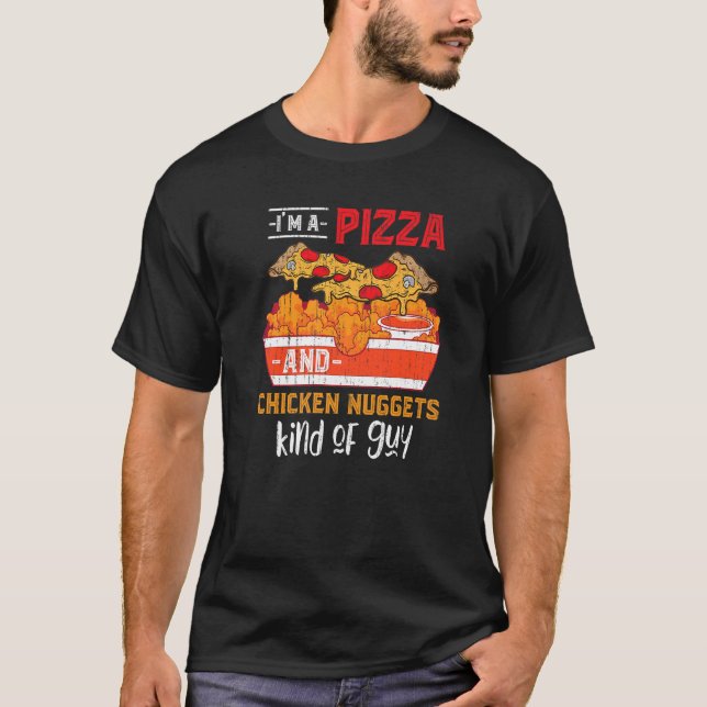 Camiseta Comida rápida Pizza Pollos Nuggets Gallina de poll (Anverso)