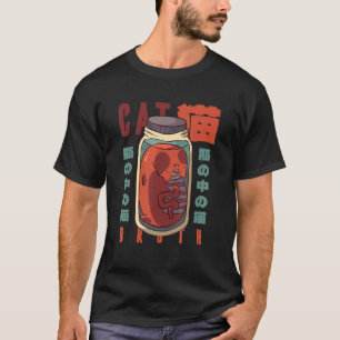 Camiseta Comida reconfortante Delight Cat en frascos de Mas