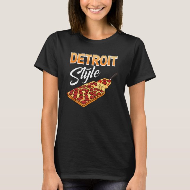 Camiseta Comida Rectangular Gruesa Crust Michigan Detroit S (Anverso)