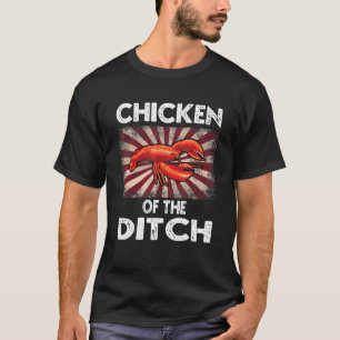 Camiseta Comida Retro Cajún de Cangrejo de Río Pollo Hombre