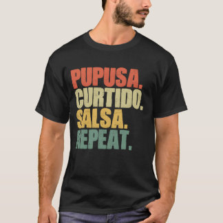 Camiseta Comida Retro Salvadoreña Curtido Salsa Para Queso