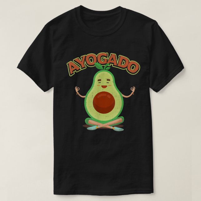 Camiseta Comida saludable de yoga con aguacate y ayogado (Diseño del anverso)