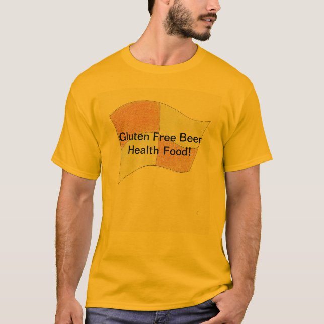 Camiseta Comida sana libre de la cerveza del gluten (Anverso)