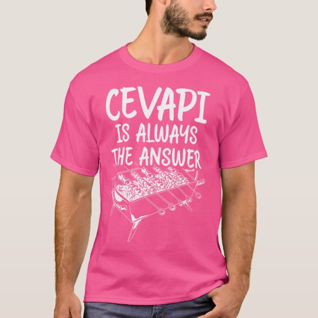 Camiseta Comida serbia Cevapi Hrvatska Comida balcánica Cev (Anverso)
