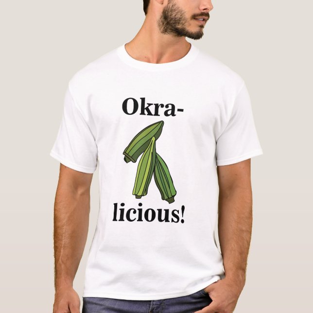 Camiseta Comida sureña vegetal de quimbombó (Anverso)