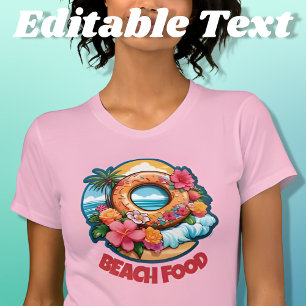 Camiseta Comida Tropical Donut Beach Editable