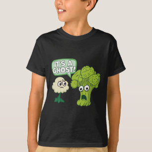 Camiseta Comida vegetal Asustada Broccoli y Cauliflower it