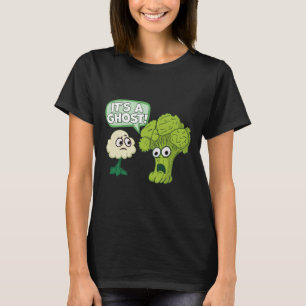 Camiseta Comida vegetal Asustada Broccoli y Cauliflower it