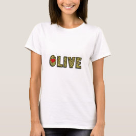 Camiseta Comida verde oliva divertida de la tipografía de