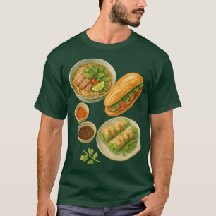 Camiseta Comida vietnamita bánh mì y sopa pho