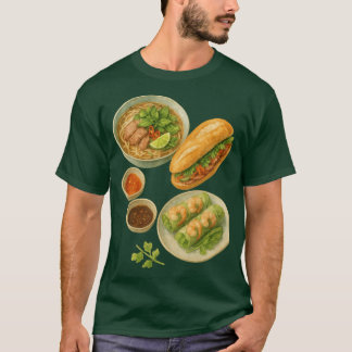 Camiseta Comida vietnamita bánh mì y sopa pho