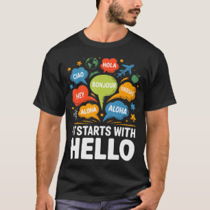 Camiseta Comienza con Hola Amistad Profesor Inclusión