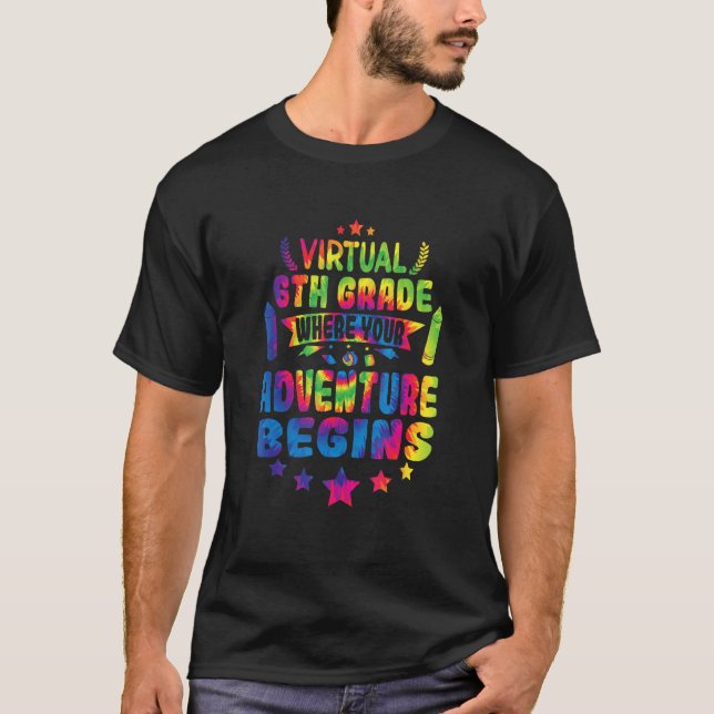 Camiseta Comienza el 6° Grado Virtual De Vuelta A La Aventu (Anverso)