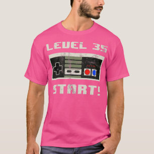 Camiseta ¡Comienza el nivel 35! Videojuego desbloqueado 35º