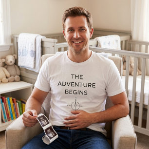 Camiseta Comienza La Aventura Anuncio De Nuevo Bebé Adorabl