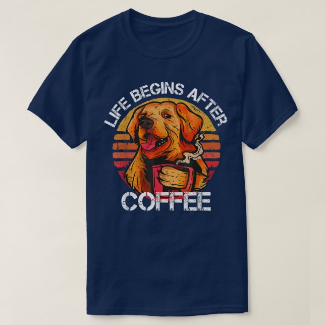 Camiseta Comienza la vida del perro que bebe alcohol retro (Diseño del anverso)