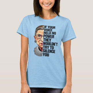 Camiseta Comilla RBG Si Tu Voz No Tuviera Ningún Poder
