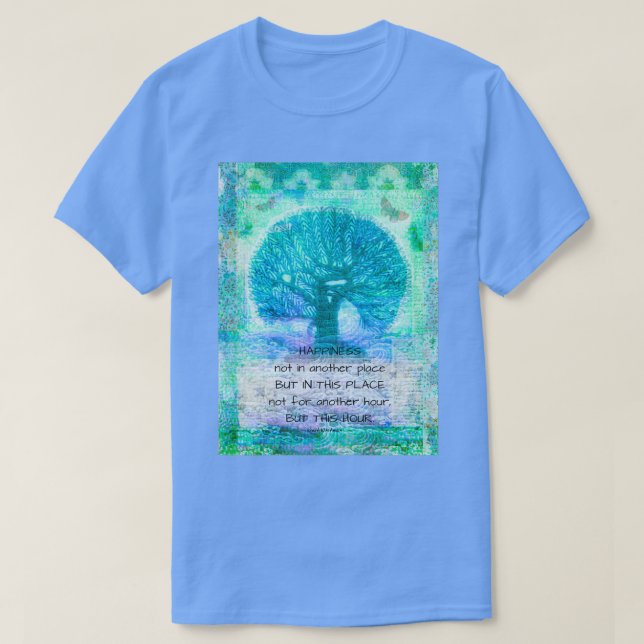 Camiseta comillas de felicidad inspiradora Walt Whitman (Diseño del anverso)