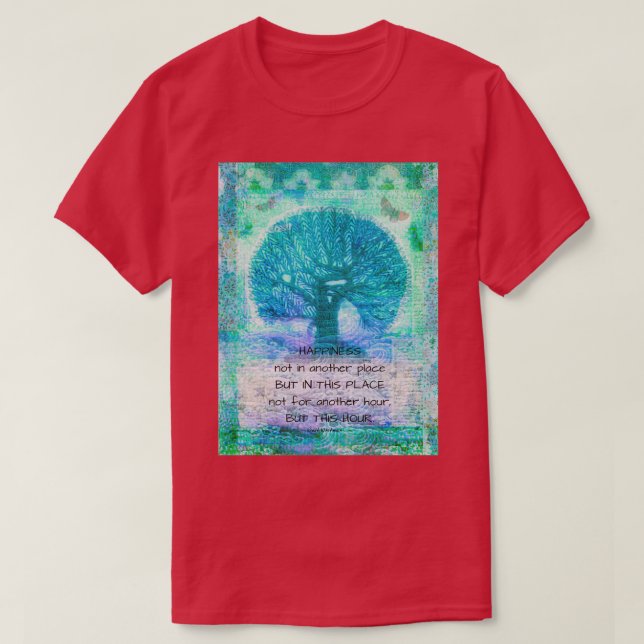 Camiseta comillas de felicidad inspiradora Walt Whitman (Diseño del anverso)