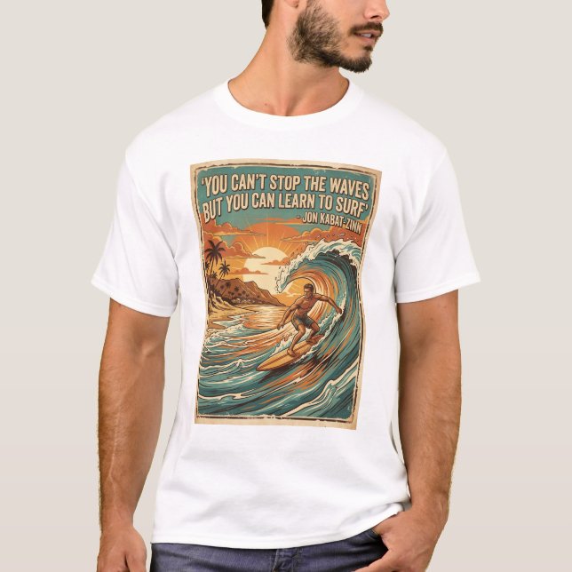 Camiseta comillas diseño estilo retro surf (Anverso)