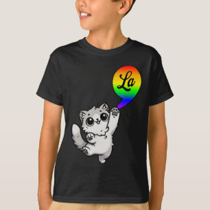 Camiseta Comma-la con lindo gato Kamala diseño arcoiris