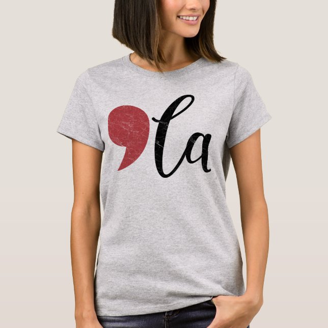 Camiseta "comma-la" Kamala Harris por la presidencia 2024 (Anverso)