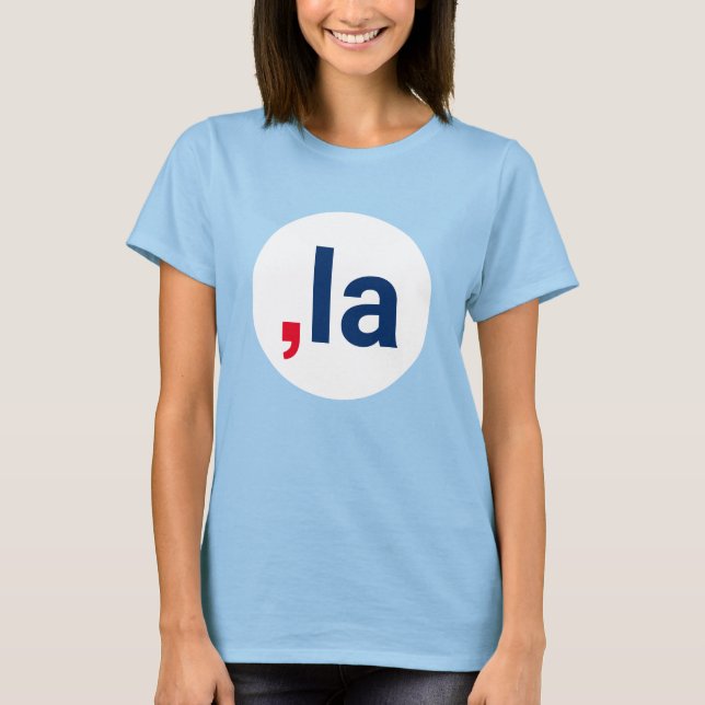 Camiseta Comma La kamala pronunciación divertida punto blan (Anverso)