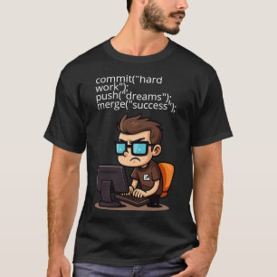 Camiseta Commit, Push, Merge – Programmer T-Shirt