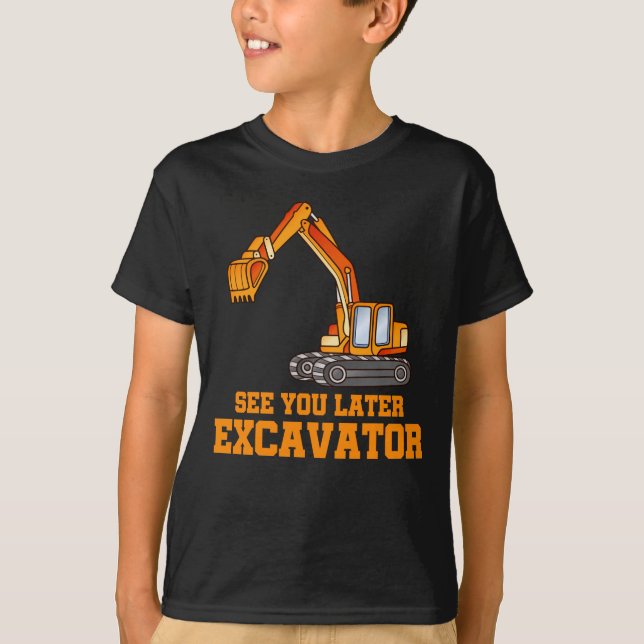 Camiseta Cómnior de la excavadora de la construcción Niños  (Anverso)