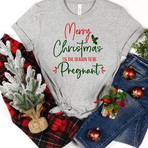 Camiseta Cómnito de Navidades de Invitación de embarazo