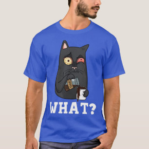 Camiseta Cómnito gracioso gato y café coffeeholine amante d