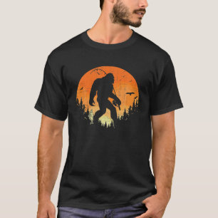 Camiseta Cómnito Pesca de Pie Grande, Retro Sasquatch