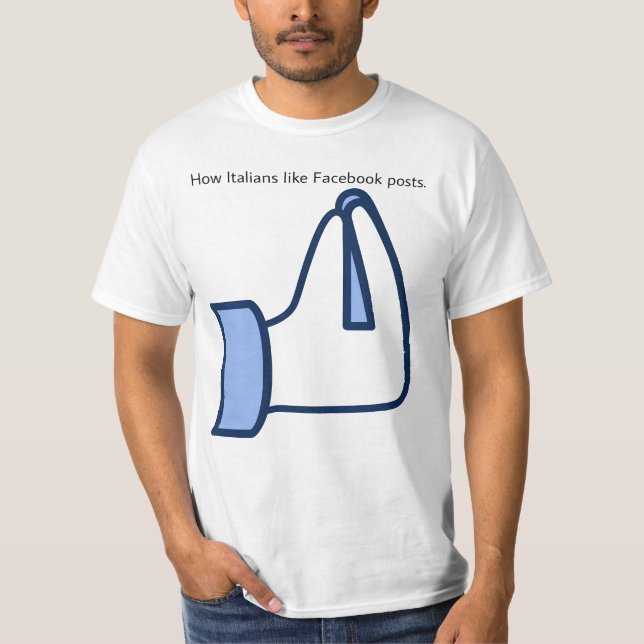 Camiseta Cómo a los italianos les gustan las publicaciones  (Anverso)