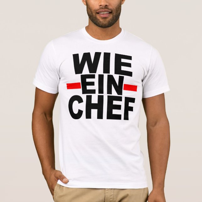 Camiseta COMO BOSS: ALEMÁN. cocinero del ein del wie (Anverso)