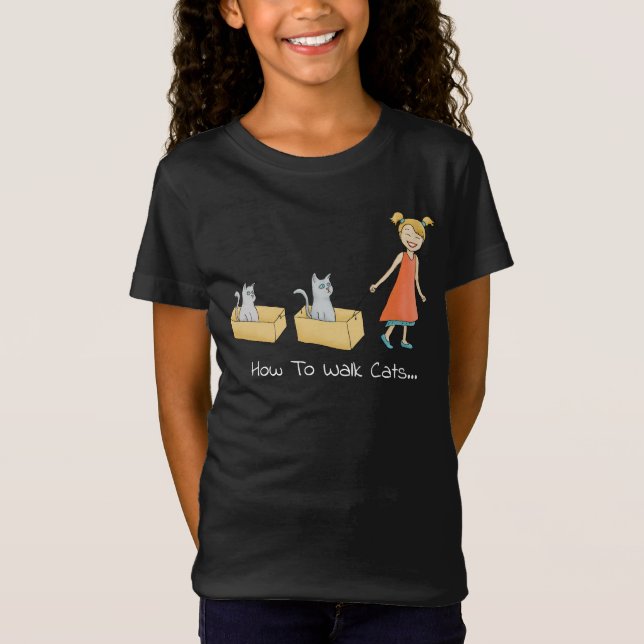 Camiseta Cómo caminar un gato oscuro y gracioso (Anverso)
